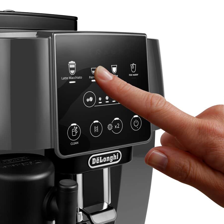 De’Longhi Magnifica Start Milk ECAM223.61.GB Kaffeevollautomat – Grau-Schwarz – Bedienfeld zur Getränkeauswahl