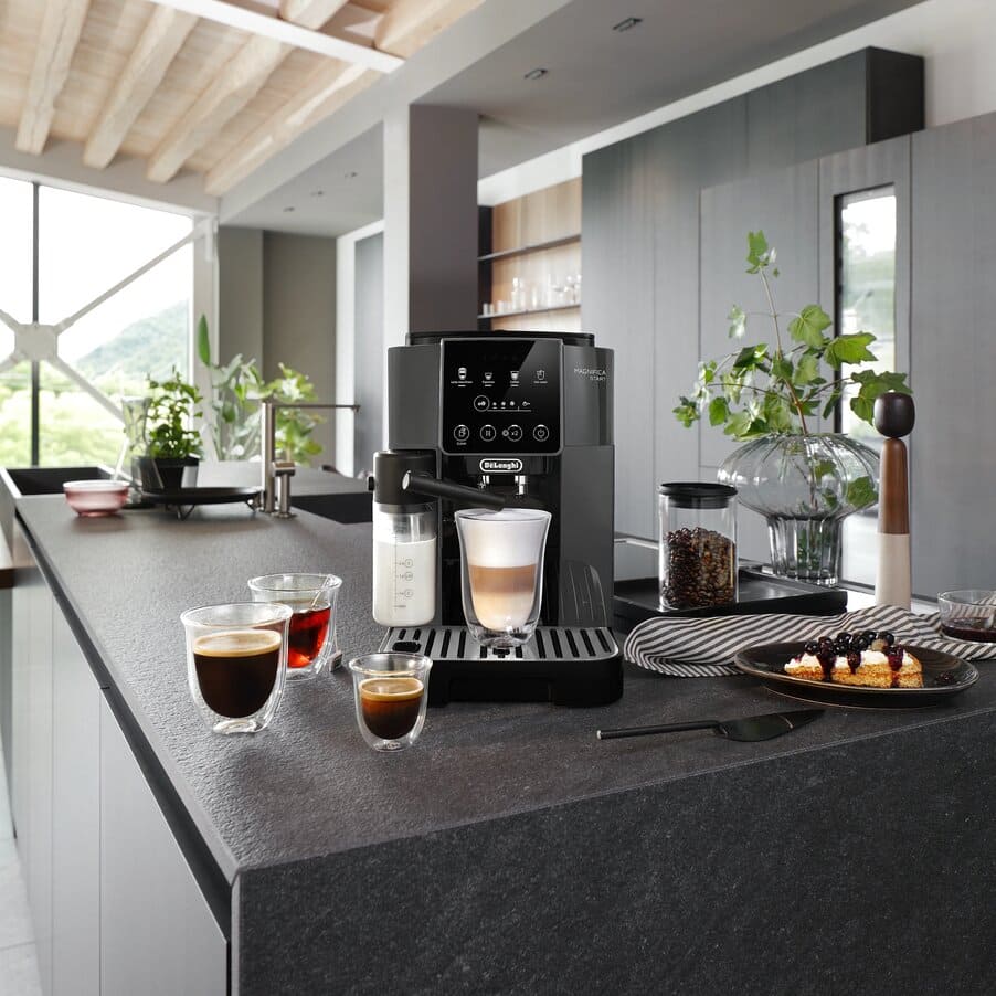 De’Longhi Magnifica Start Milk ECAM223.61.GB Kaffeevollautomat – Grau-Schwarz – Kaffeevollautomat mit Milchbehälter in Grau-Schwarz