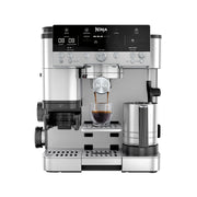 Ninja Luxe Café Premier Plus ES655EU in Silber mit Siebträger und Milchkännchen
