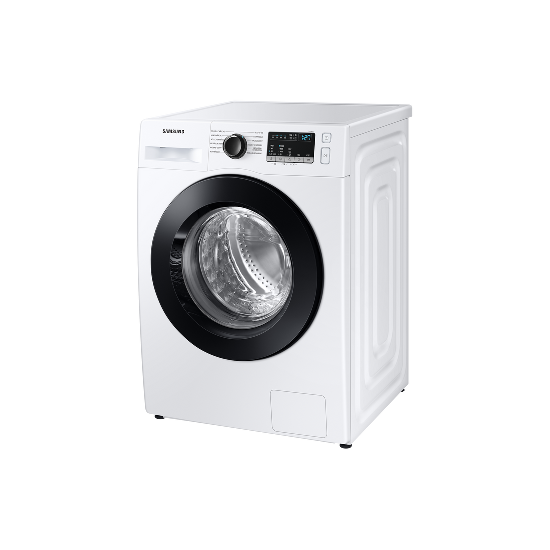 Samsung WW8ET4048CE/EG Waschmaschine in Weiß, Ansicht von links