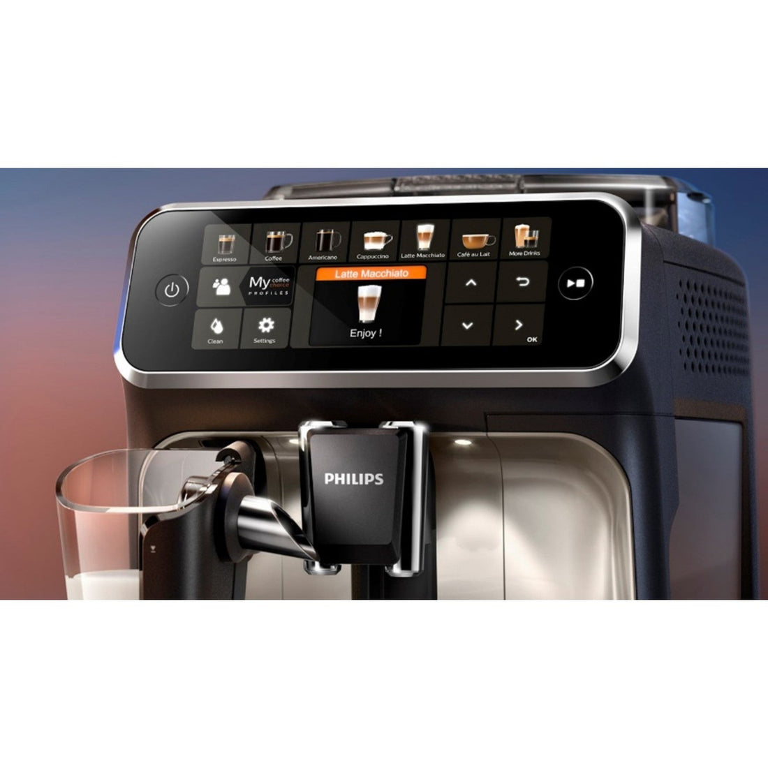 Philips Series 5400 EP5447/90 LatteGo Kaffeevollautomat – Chrom – Kaffeevollautomat mit Chromfront und LatteGo